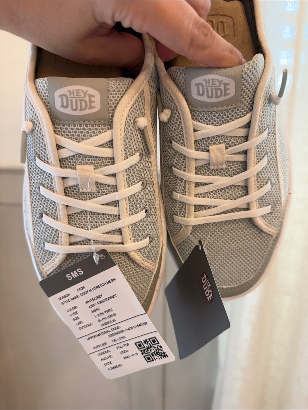 Hey Dude Cody stretch Mesh in Light Grey - Picture 5 of 5